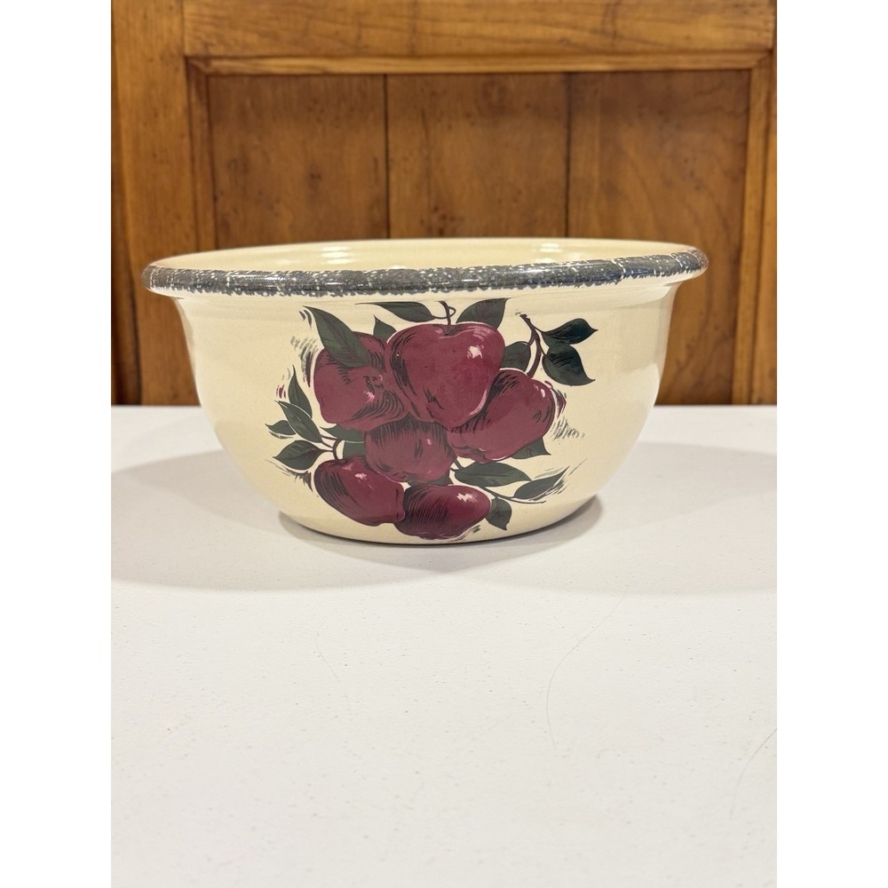VTG Stoneware Mixing Bowl Apple Sponge Design Home & Garden Party 2002 USA